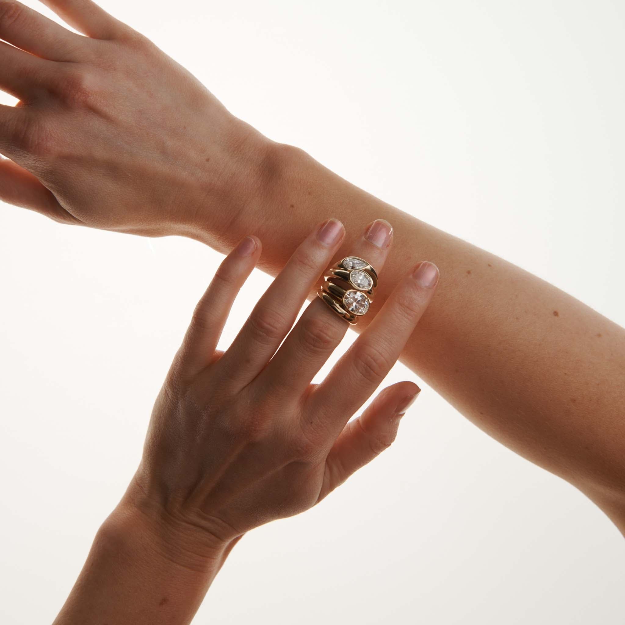 EFStudios The Nicole Ring - Oval East West Bezel Domed Ring