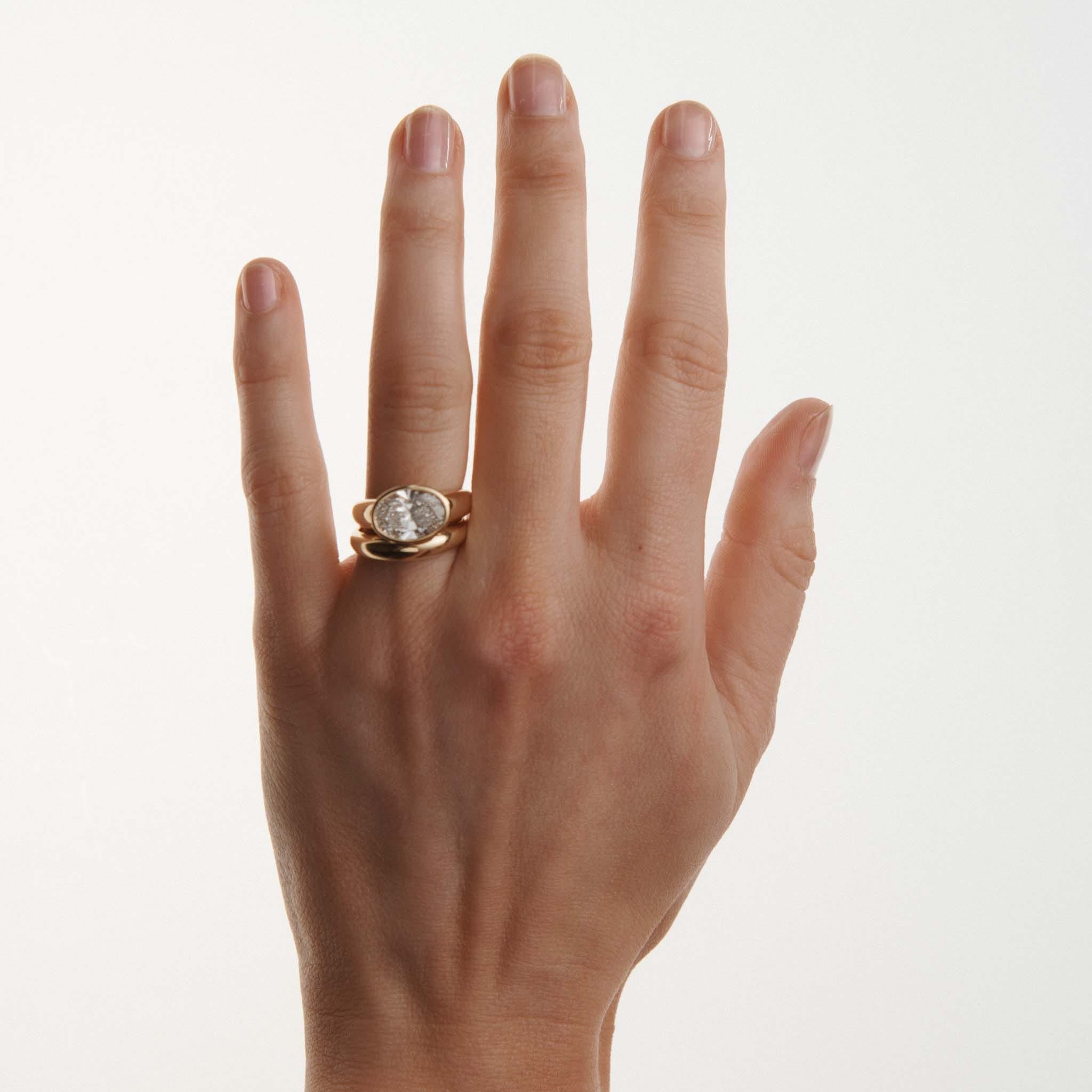EFStudios The Nicole Ring - Oval East West Bezel Domed Ring