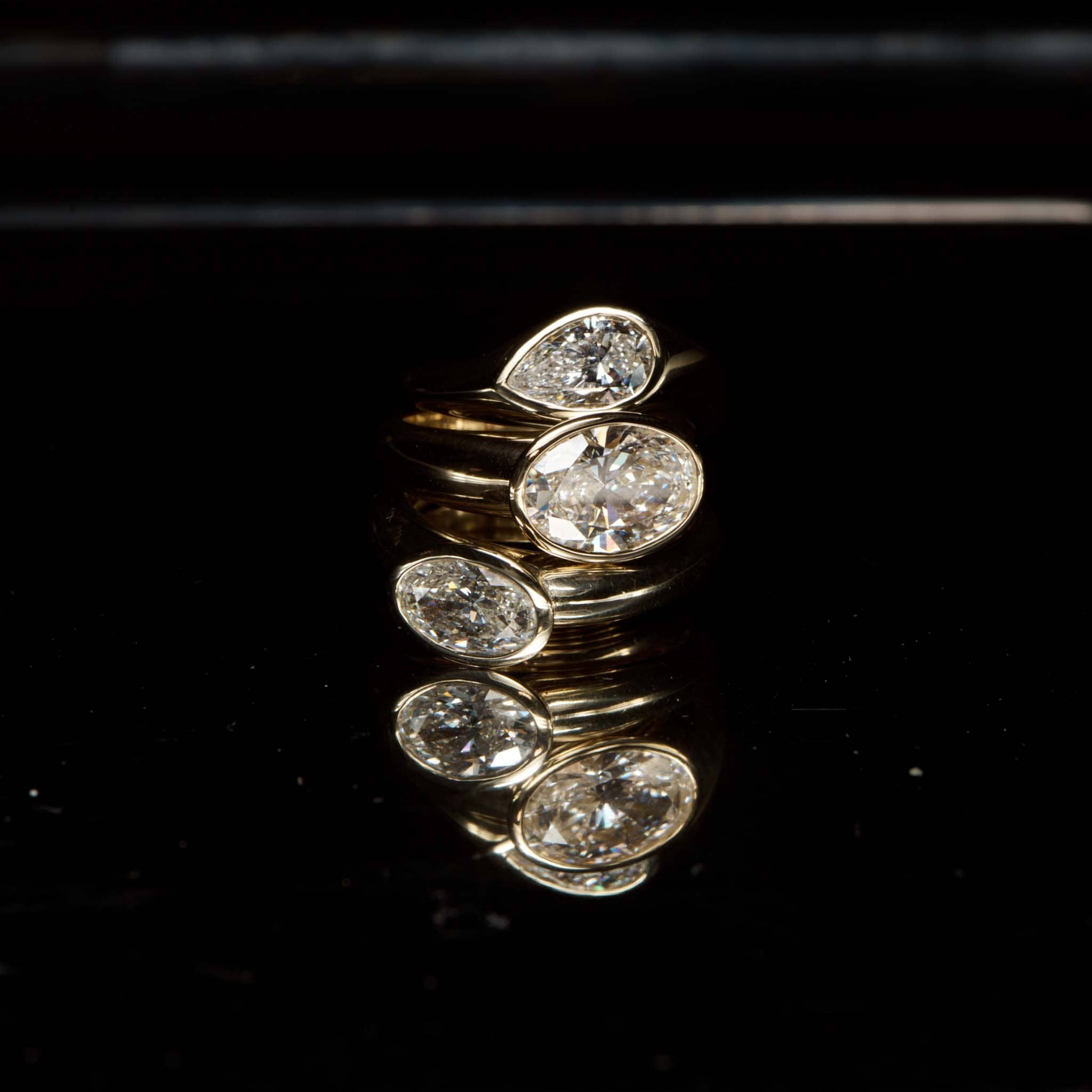 EFStudios The Nicole Ring - Oval East West Bezel Domed Ring