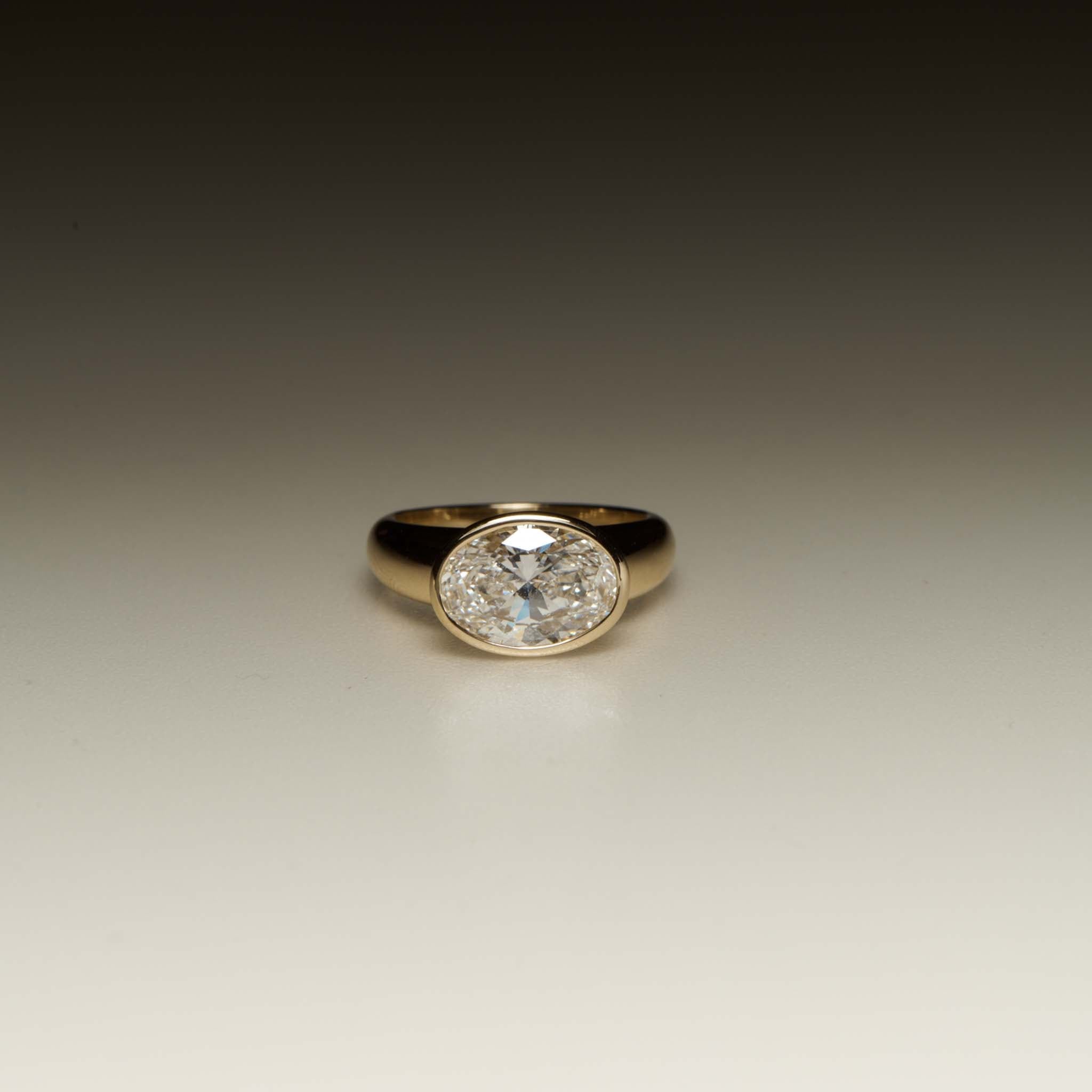 EFStudios The Nicole Ring - Oval East West Bezel Domed Ring