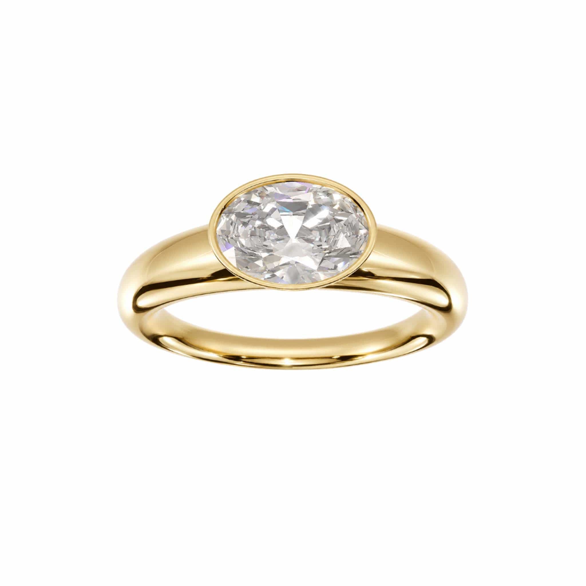 EFStudios The Nicole Ring - Oval East West Bezel Domed Ring