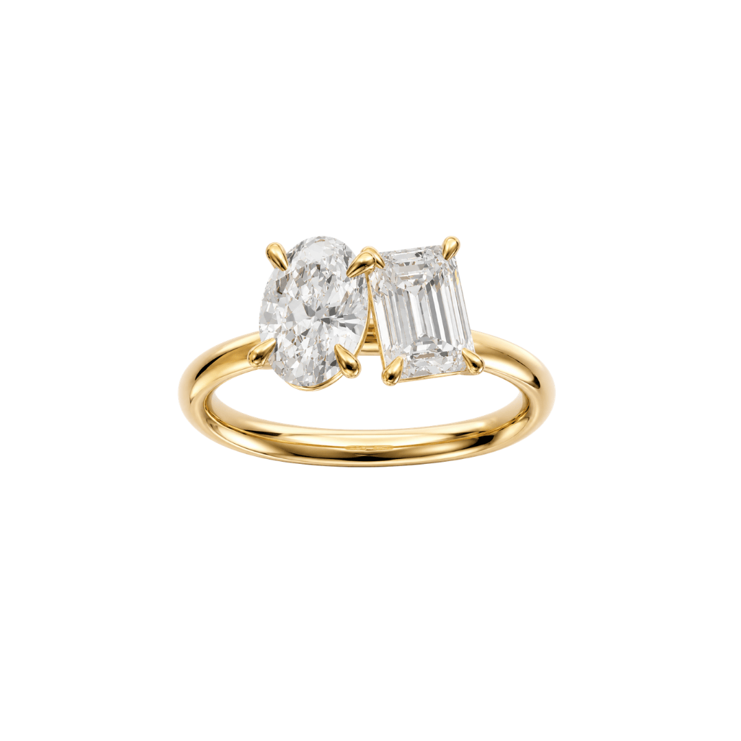 EFStudios Toi Et Moi Diamond Ring - Oval & Emerald