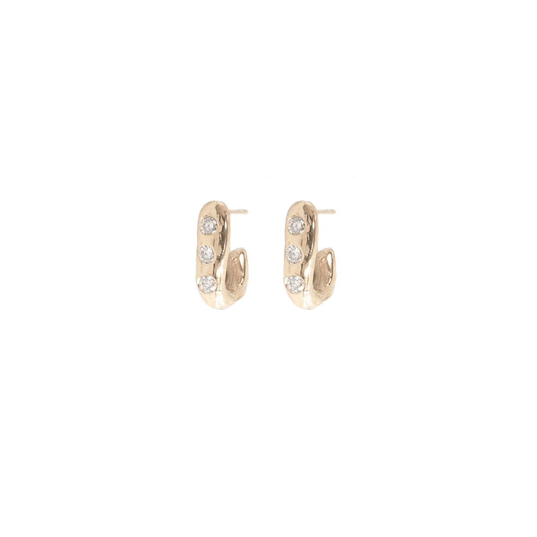 EFStudios Trio Gold Diamond Hoops