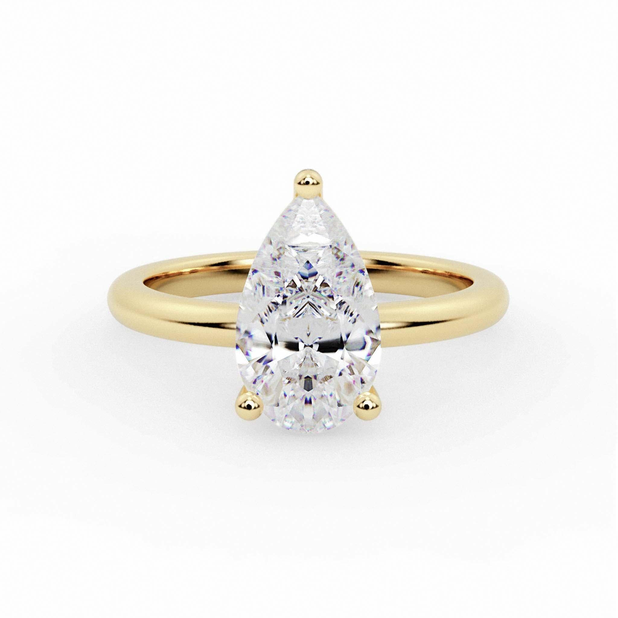 The Amelia Ring – Pear Solitaire | Gold & Lab-Grown Diamonds - EFStudios