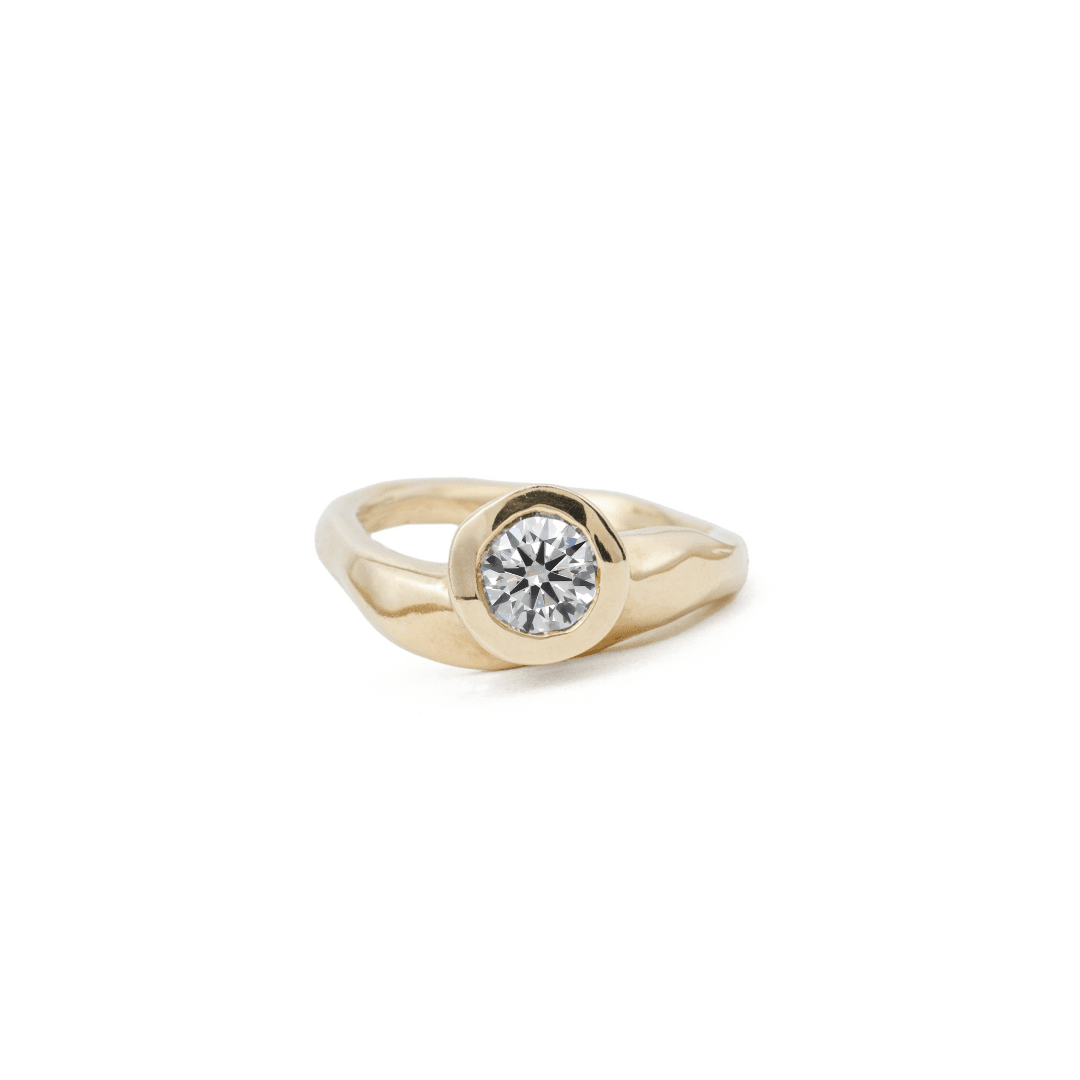 The Lovers Diamond Engagement Ring - Yellow Gold Lab Grown Diamond E VVS1 - EFStudios