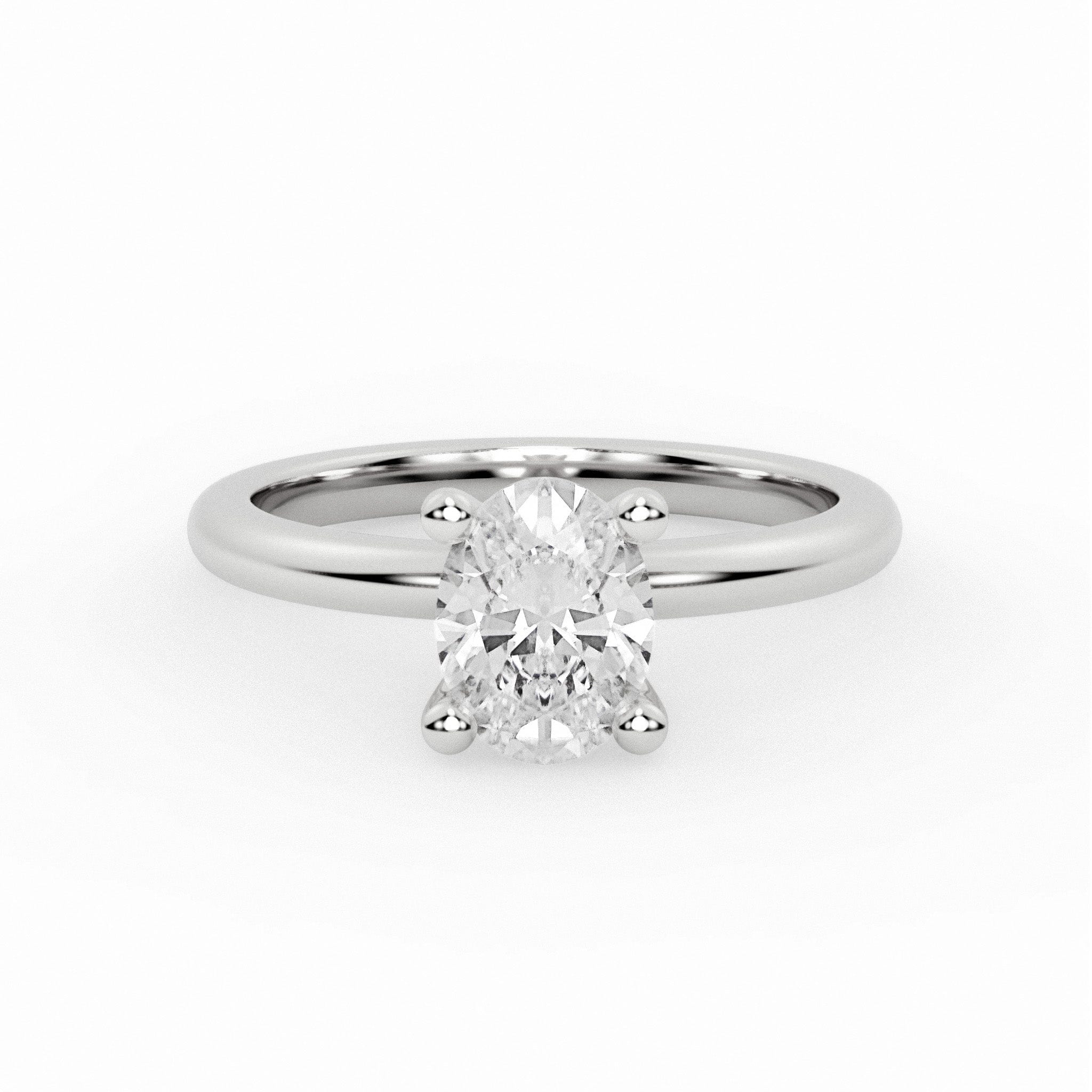 The Sophie Ring – Oval Solitaire | Platinum & Lab-Grown Diamonds - EFStudios